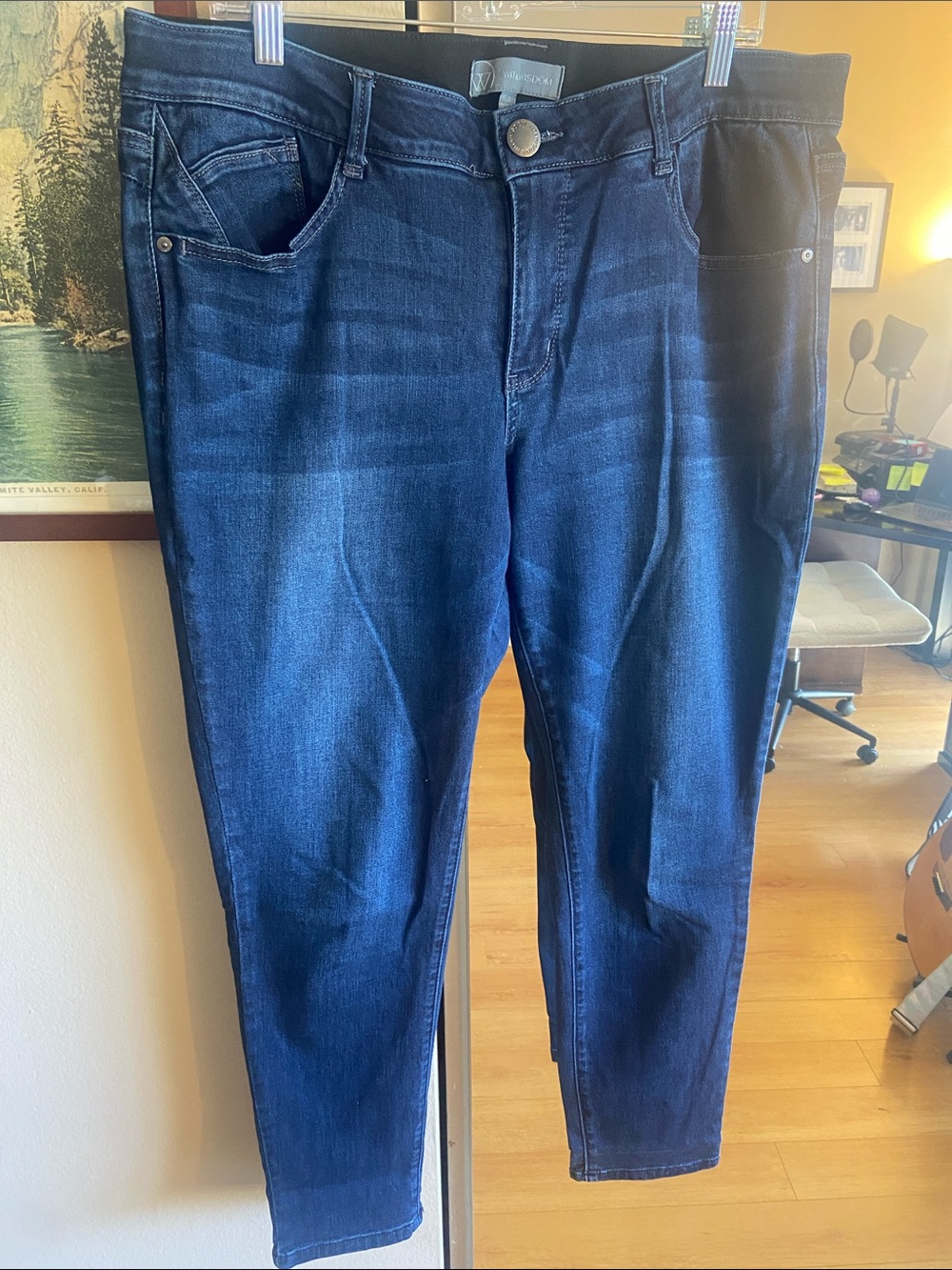 Wit & Wisdom Dark Blue Ankle Crop Stretch Jeans - sz 16
